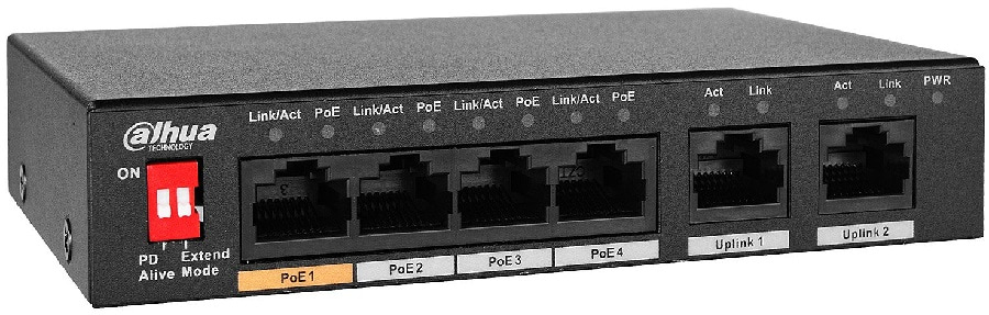 سوئیچ شبکه 6 پورت داهوا مدل DH-PFS3006-4ET-60